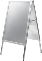 Europel stoepbord Economy, lijst 32 mm, ft A1, zilver
