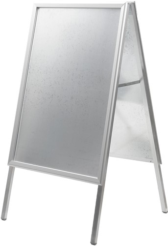 Europel stoepbord Economy, lijst 32 mm, ft A1, zilver