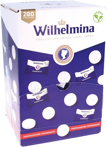 Fortuin Wilhelmina pepermunt, singe dispenser van 200 stuks 200 Stuk