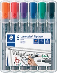 Marqueur pour tableaux de conférence Lumocolor, 6 pièces en couleurs assorties