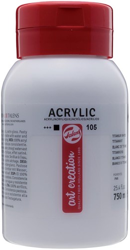 Talens Art Creation acrylverf flacon van 750 ml, titaanwit