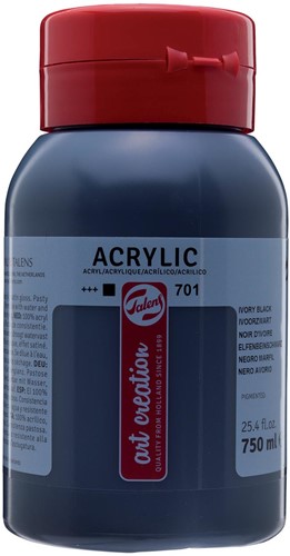 Talens Art Creation acrylverf flacon van 750 ml, ivoorzwart