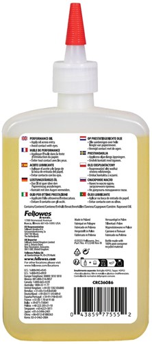 Fellowes olie voor papiervernietigers, eco, flacon van 350 ml