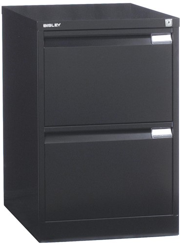 Bisley hangmappenkast, ft 71,1 x 47 x 62,2 cm (h x b x d), 2 laden, zwart-2