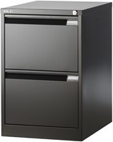 Bisley hangmappenkast, ft 71,1 x 47 x 62,2 cm (h x b x d), 2 laden, zwart