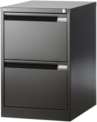 Bisley hangmappenkast, ft 71,1 x 47 x 62,2 cm (h x b x d), 2 laden, zwart