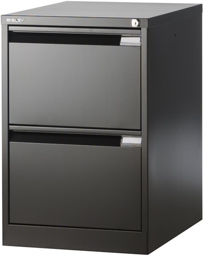 Bisley classeur dossiers, ft 71,1 x 47 x 62,2 cm (h x l x p), 2 tiroirs, noir