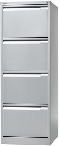 Bisley classeur dossiers, ft 132,1 x 47 x 62,2 mm (h x l x p), 4 tiroirs, argenté