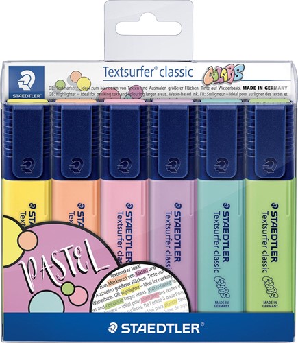Staedtler surligneur Textsurfer Classic, étui avec 6 couleurs pastel 6 Stuk