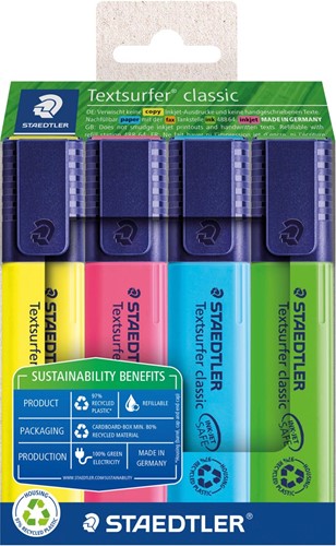 Staedtler surligneur Textsurfer Classic, étui de 4 pièces