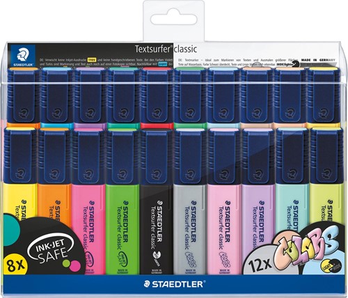 Staedtler surligneur Textsurfer Classic, étui avec 20 couleurs vintage et pastel