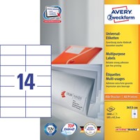 Avery Zweckform 3653, étiquettes universelles, Ultragrip, blanc, 200 feuilles, 105 x 42,3 mm 200 Vel-3