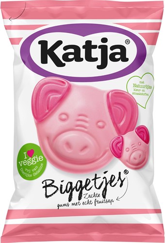Katja Biggetjes bonbons, gommes molles avec du vrai jus de fruits, sachet de 255 g