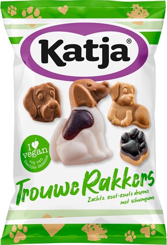 Katja Trouwe Rakkers bonbons, mélange de réglisse aigre-douce avec gommes aériennes, sachet de 250 g