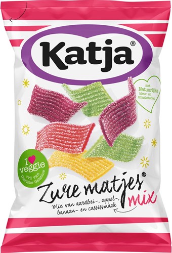 Katja Zure Matjes bonbons, mélange d'arômes de fraise, de pomme, de banane et de cassis, sachet de 250 g