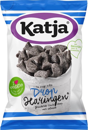 Katja Drop Haringen, réglisse salée sucrée au salmiac, sachet de 295 g