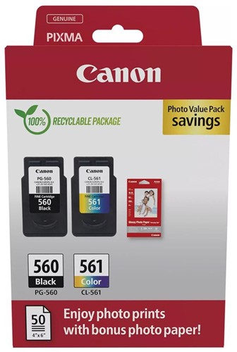 Canon cartouche d'encre PG-560/CL-561, 180 pages, OEM 3713C008, 4 couleurs