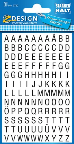 Avery Etiquettes chiffres et lettres A-Z, 120 pieces, noir sur blanc