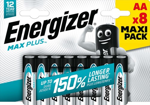 Energizer batterijen Max Plus AA, blister van 8 stuks