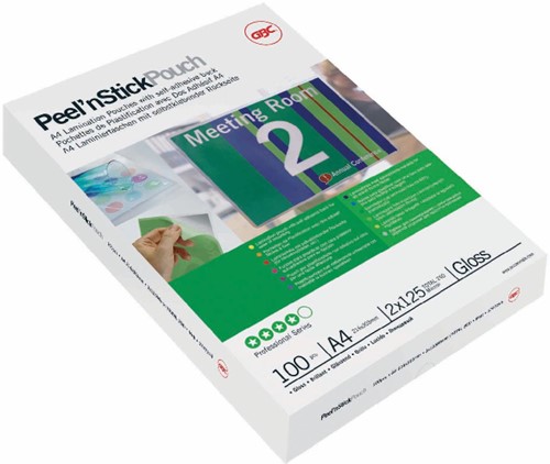GBC Peel'nStick pochette à plastifier ft A3, 150 microns (2 x 75 microns), auto-adhésive, 25 pièces