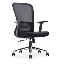 Bureaustoel, aluminium voetkruis, zwart, set van 2 stoelen