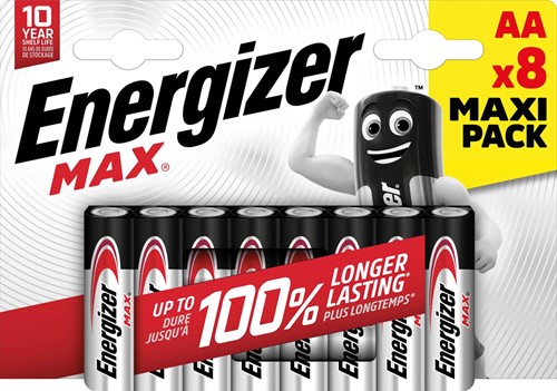 Energizer piles Max AA/LR06/E91, blister de 8, MaxIPACK