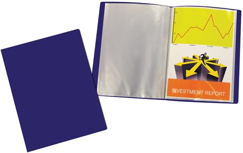 Beautone Protège documents, A4, 30 pochettes, bleu