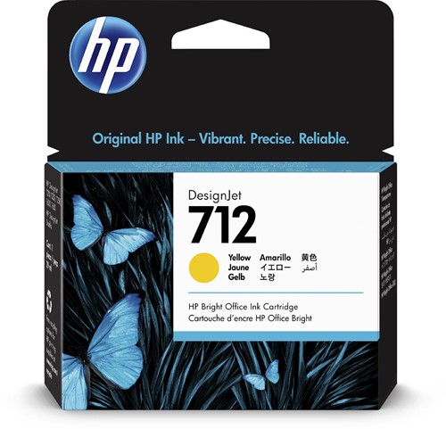 HP cartouche d'encre 712, 29 ml, OEM 3ED69A, jaune