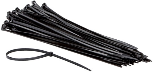 Kabelbinders IEZZY nylon 2.5x100mm D 20.5mm zwart 100 Stuk