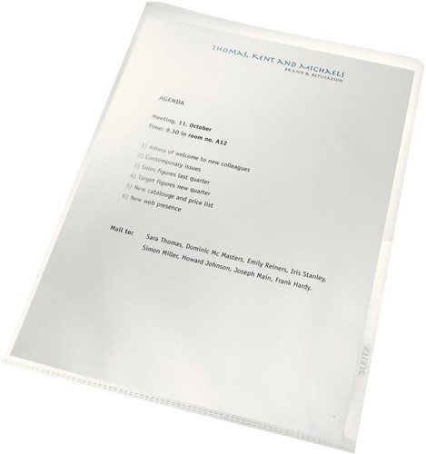 Leitz recycle pochette de coin, transparent, paquet de 100 pièces 100 Stuk
