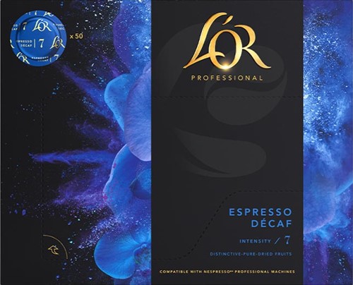 Douwe Egberts L'or professional discs Intensity 7, Espresso Décaf, paquet de 50 discs