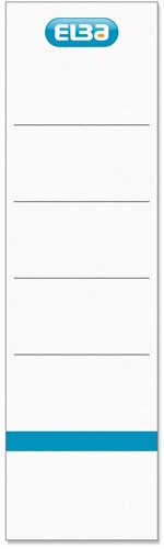 Elba rugetiketten rug van 8 cm, ft 19x5,4 cm, wit 10 st 10 Stuk