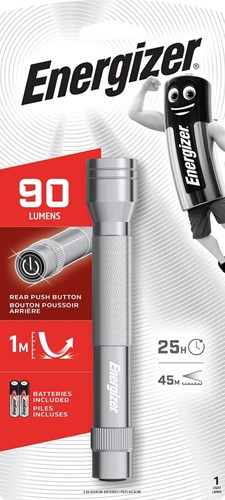 Energizer torche Metal LED 2AA, 2 piles AA inclus, sous blister