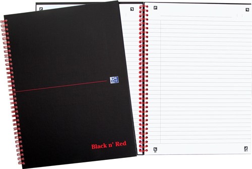 Oxford BLACK N' RED spiraalblok karton, 140 bladzijden ft A4, gelijnd 1 Stuk