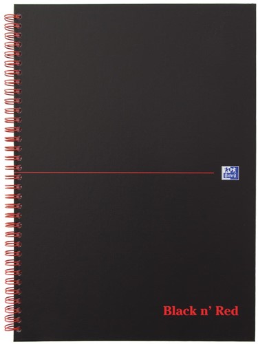Oxford BLACK N' RED cahier spiralé en carton, 140 pages ft A4, quadrillé 5 mm 1 Stuk