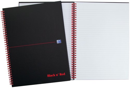 Oxford BLACK N' RED cahier spiralé en carton, 140 pages ft A5, ligné 1 Stuk