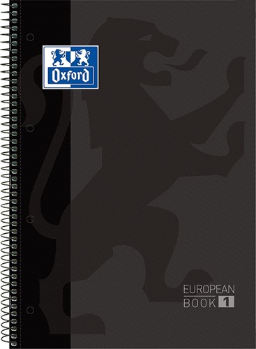 Oxford School Classic bloc spirale, ft A4+, 160 pages, ligné, noir