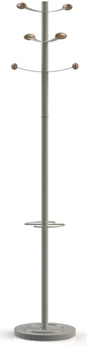 Unilux portemanteau Bouquet, hauteur 175 cm, 6 patères, gris/hêtre