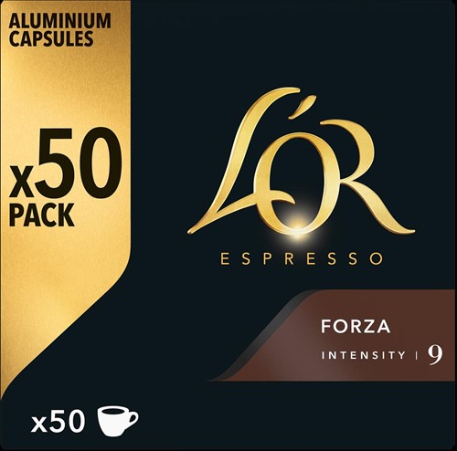 Douwe Egberts L'Or Intensity capsules de café, Forza, paquet de 50 pièces