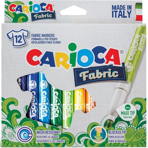 Caricoca feutre textile Fabric, 12 feutres en étui cartonné