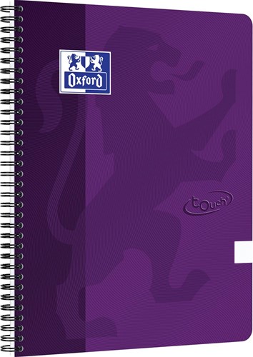 Oxford School Touch bloc spirale, ft A4, 140 pages, blanc, pourpre