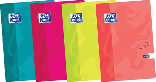 Oxford Touch schrift ft A4, 36 vel, geruit 10 mm, geassorteerde kleuren 1 Stuk