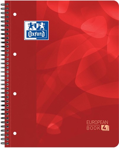 Oxford School Projectbook cahier à reliure, ft A4+, 4 trous, quadrillé 5 mm, rouge 1 Stuk