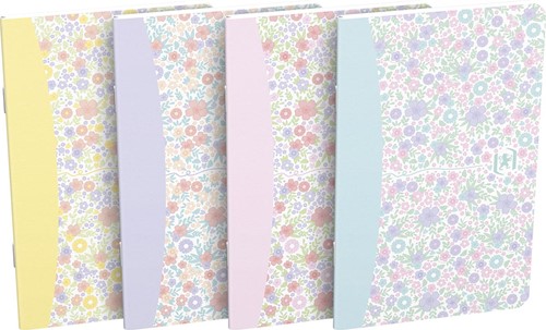 Oxford Floral couverture souple carnet de notes, ft 9 x 14 cm, 30 feuilles, ligné, 4 décors assortis