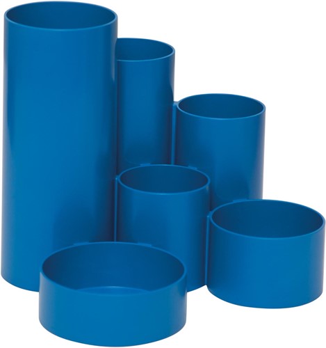 MAULtubo organisateur de bureau, 6 compartiments, Ø 15 x 12,5 cm, 85 % en PS recyclée, bleu