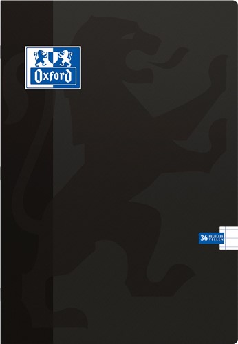 Oxford School cahier, ft A4, 72 pages (36 feuilles), avec marge, ligné, noir