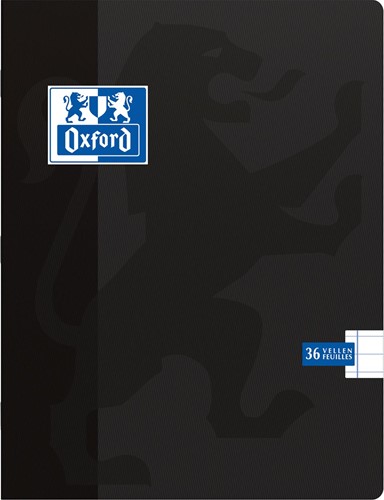 Oxford School cahier, ft A5, 72 pages (36 feuilles), avec marge, ligné, noir