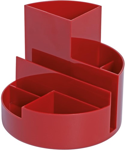 MAUL bureauorganizer pennenbak Roundbox Ø14x12.5cm, 7-vaks, 85% gerecycled kunststof rood 1 Stuk