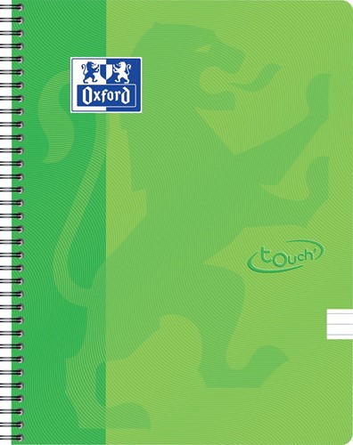 Oxford School Touch bloc spirale, ft A4, 140 pages, ligné, vert (lime)