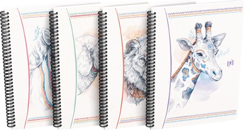 Oxford Boho Chic cahier spiralé, ft A5, 120 pages, quadrillé 5 mm, couleurs assorties